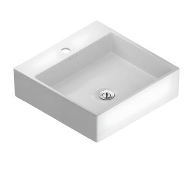 Cuba de Sobrepor Taut Quadrada Porcelanato com Espaço Otimizado Branco Kohler Brasil