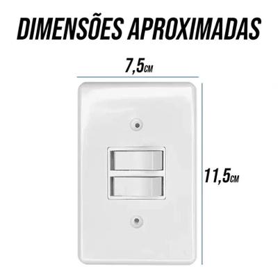 Conjunto Interruptor Paralelo com Placa 2 Teclas 4x2 2024 Stylus 250V 6A Ilumi Materiais Elétricos