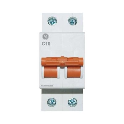 Disjuntor Din Bipolar 10A Curva C com 5kA de Ruptura Bivolt GE By ABB