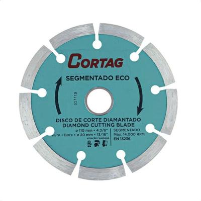 Disco Diamantado Segmentado Eco Cortes Rápidos Concreto Cerâmica 110mm Cortag