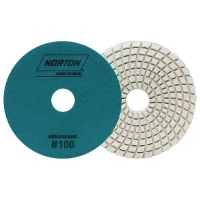 Disco Diamantado de Polimento G100 para Granitos Mármores Pedras Decorativas 100MM Grão 100 Norton