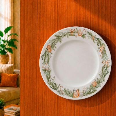 Prato Decorativo de Parede Raso Noite Feliz Branco 25CM
