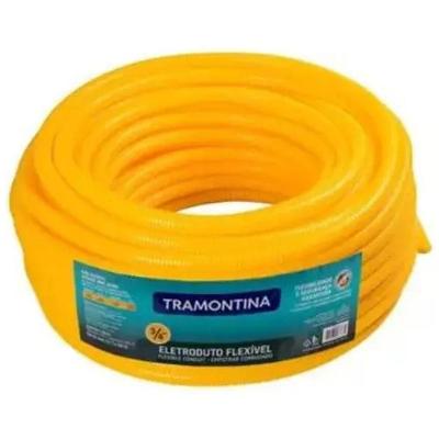 Eletroduto Corrugado Leve Flexível DN20 1-2 Polegada Amarelo Tramontina 20MM X 50M