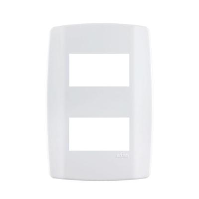 Placa 1 Módulo com Suporte Tecla Larga 4x2 Branco Slim Ilumi