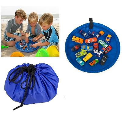Saco Tapete Organizador 2 em 1 para Brinquedos Lego Bolsa Portátil Azul Yeet