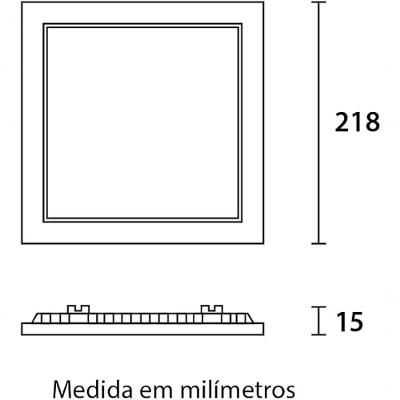Painel LED de Embutir Quad 18W Luz Neutra Quadrado 22CM Bivolt Foxlux