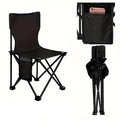 Cadeira Dobrável Praia Camping Pesca Bolso Lateral Assento Dobravel Bolsa Transporte Preto Kangur