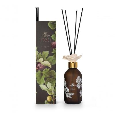Kit Difusor de Aromas Vegano Figo para Ambientes Amplos com Flor de Ceramica Decorativa Branco