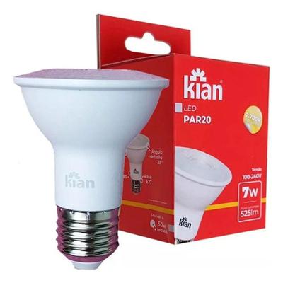 Lâmpada LED PAR20 7W E27 Bivolt 525LM 2700K Luz Quente Kian