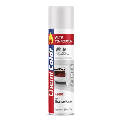 Tinta Spray Alta Temperatura Aerossol Branco Chemi Color 350ML 215G