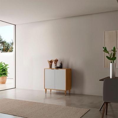 Balcão de Cozinha Balcao Menor Luisa 2 Portas MDF 80CM Off White Moderna