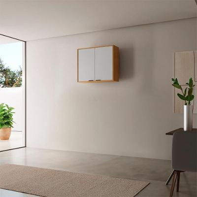 Armário Aéreo Menor Luisa 80CM 2 Portas MDF Bater Off White e Naturalle Moderna