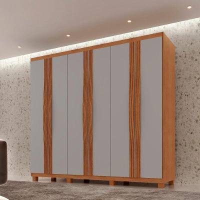 Guarda Roupa Casal Dunas 6 Portas E 2 Gavetas Mdf Moderna Naturalle/off White Com Pés