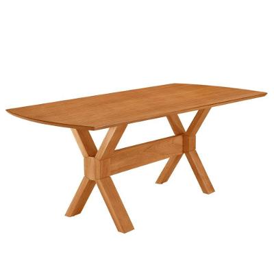 Mesa para Sala de Jantar Star Formato Barril Tampo MDF Laminado Cinamomo Imbuia Moderna
