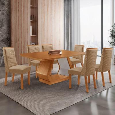 Mesa de Jantar Alvorada 6 Lugares Retangular MDF 180CM Off White Moderna