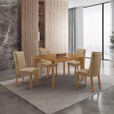 Mesa de Jantar Liz 4 Lugares Retangular MDF 120CM Amadeirado Moderna