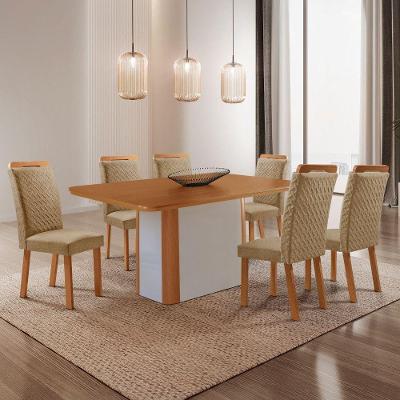 Mesa de Jantar Isadora 6 Lugares Retangular MDF 180CM Off White Moderna