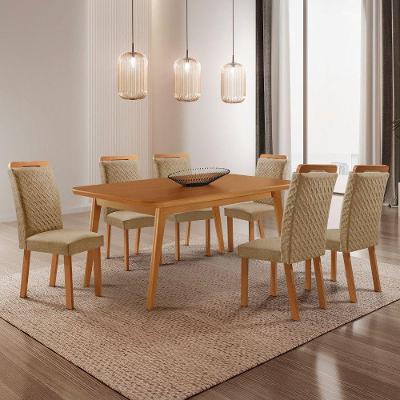 Mesa de Jantar Copper 6 Lugares Retangular MDF 180CM Amadeirado Moderna
