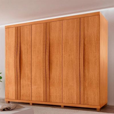 Guarda Roupa Casal Rommeo 100 Mdf 6 Portas Moderna Mobília Naturalle
