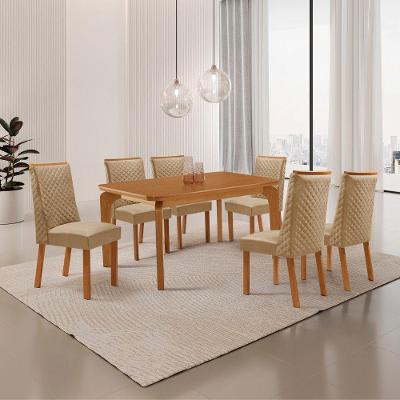 Mesa de Jantar Liz Yasmin 6 Lugares Retangular MDF 180CM Moderna