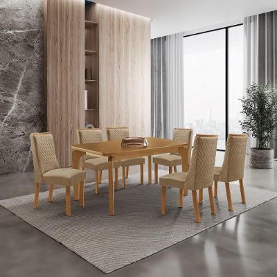 Mesa de Jantar Liz 6 Lugares Retangular MDF 180CM Amadeirado Moderna