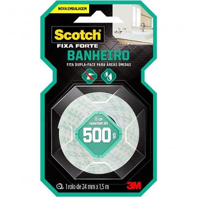 Fita Dupla Face para Banheiro Fixa Forte Resistente Umidade Scotch