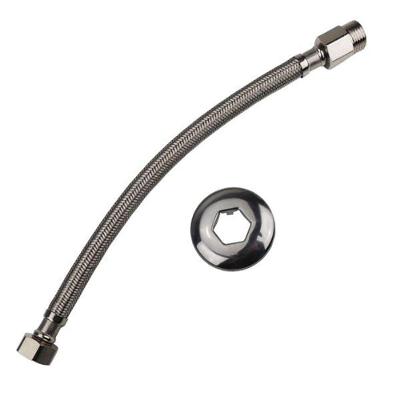 Brasfort Engate Flexível Trançado 1-2 60cm com Rosca Macho X Fêmea Aço Inoxidável