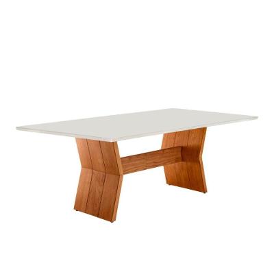 Mesa para Sala de Jantar Portugal 220CM Cinamomo Imbuia Laq Off Serig Off Moderna
