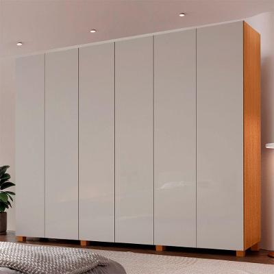 Guarda Roupa Casal Coliseu 100 Mdf Moderna Mobília Naturalle/off White