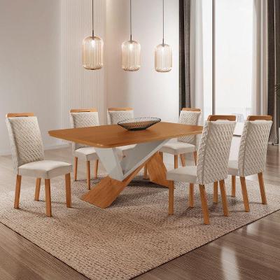Mesa de Jantar Yasmin 6 Lugares Retangular MDF 180CM Off White Moderna