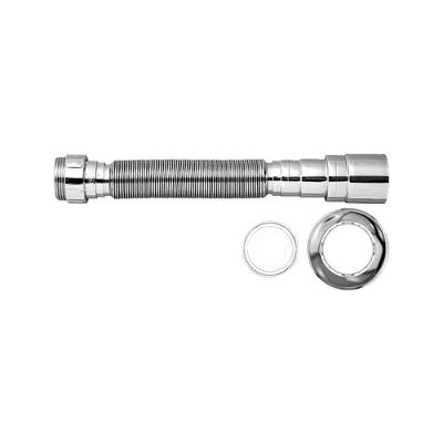 Sifão Universal Sanfonado com Anel Plástico Cromado para Drenagem Sanitária Plasbohn 720mm