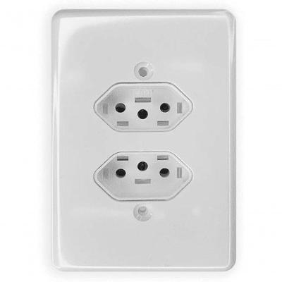 Conjunto de Tomadas STYLUS CJ 4x2 2P+T 10A 250V Branco Ilumi Materiais Elétricos