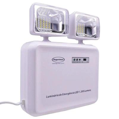 Bloco de Emergência Led 1200 Lumens Iluminação Branco Bivolt Segurimax