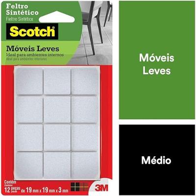 Feltro Sintético Quadrado Scotch 3M Brasil Médio 12 Unidades