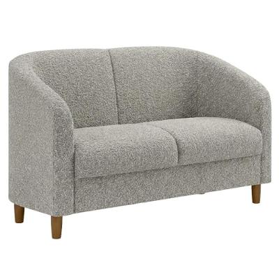 Poltrona Namoradeira 2 Lugares Aura Veludo Conforto Bege 120CM Milani Movelaria