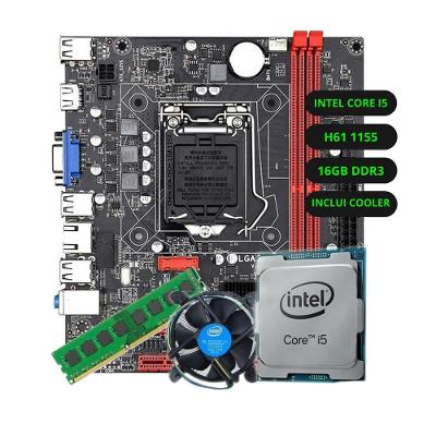 Kit Upgrade Computador Intel Core I5 2a Geração Placa Mãe H61 LGA 1155 Memória Ram 16GB DDR3 Solução