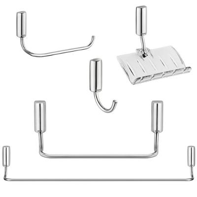 Kit para Banheiro Metal 5 Peças Cromado Idea com Porta Toalha Cabide Saboneteira Papel Higiênico