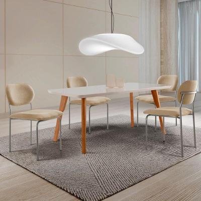 Conjunto Sala de Jantar Mesa Malta 4 Lugares Tampo MDF Marrom 120CM Moderna