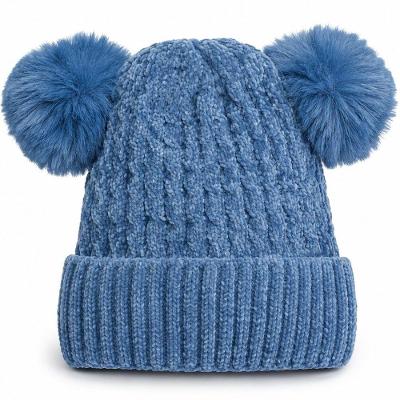 Bene Casa Gorro Pompom para Bebê com Sherpa Interna 100% Poliéster Azul Escuro Dias Frios