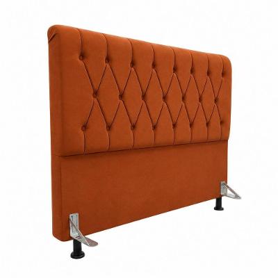 Cabeceira Cama Box Casal Mallu Madeira Maciça Veludo Terracota Click Home