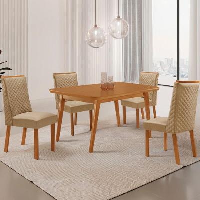 Mesa de Jantar Copper 4 Lugares Retangular MDF Laminado 120CM Cobre Moderna