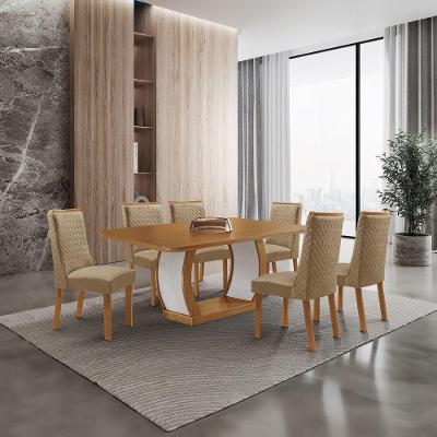 Mesa de Jantar Milena 6 Lugares Retangular MDF 180CM Off White Moderna