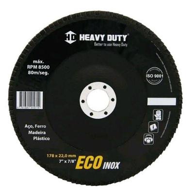 Disco Flap Cônico Ecoinox Heavy Duty Desbaste Acabamento Grão 120 7 X 7-8