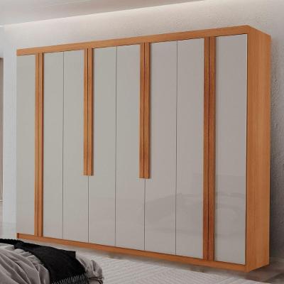 Guarda Roupa Casal Senna Mdf Com 8 Portas 4 Gavetas Moderna Naturalle/off White
