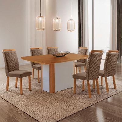Mesa de Jantar Isadora 6 Lugares Retangular MDF 180cm Off White Moderna