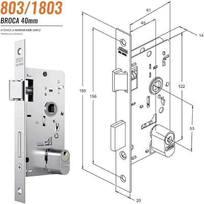 Fechadura Externa Bola 803-02 PF Uso Externo Acabamento Preto Fosco Stam Metalúrgica