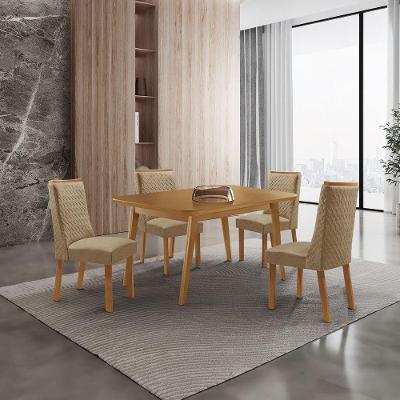 Mesa de Jantar Copper 4 Lugares Retangular MDF 120CM Amadeirado Moderna