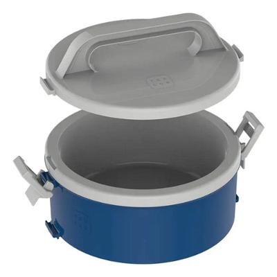 Marmita Térmica Tekcor sem Divisão Plástico Resistente com Presilhas para Fechamento Seguro Azul