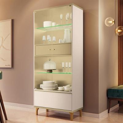Cristaleira Lúmen B01 2 Portas de Vidro com Led Off White Lyam Decor