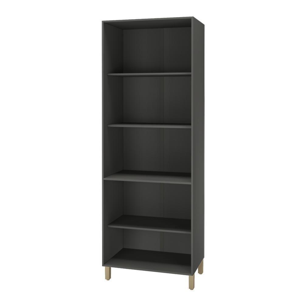 Paneleiro 80Cm 4 Portas Com Vidro Indekes Firenze Chumbo - 2